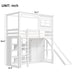 Twin Size Loft Bed With Wardrobe, Storage Shelves, Slide And LED - White Hearth and Haven