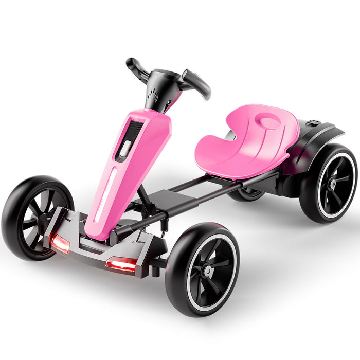 Electric Kids Pedal Go Kart With Adjustable Seat, Foldable Design Daily Nest