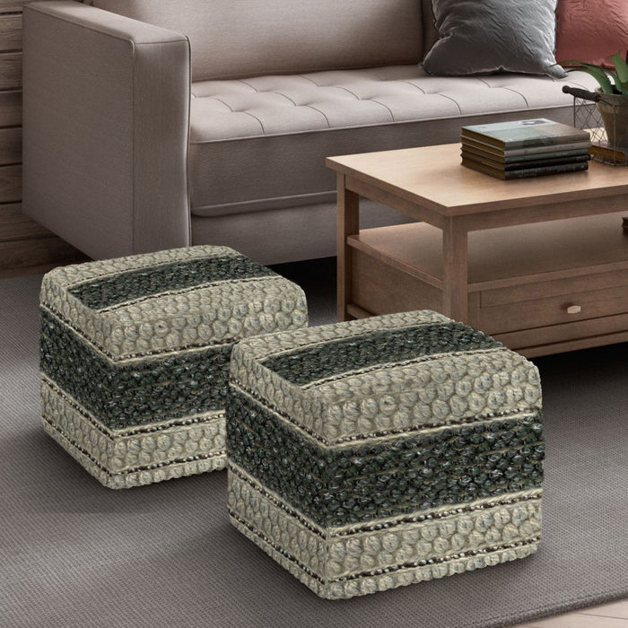 Grady - Handcrafted Square Pouf Simpli-Home