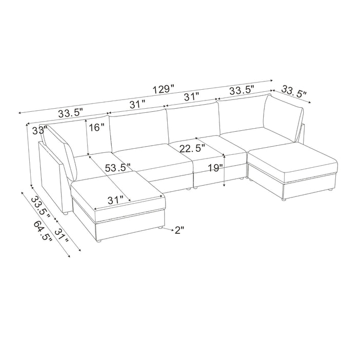 Modern Reversible Modular Sectional Home Essentials