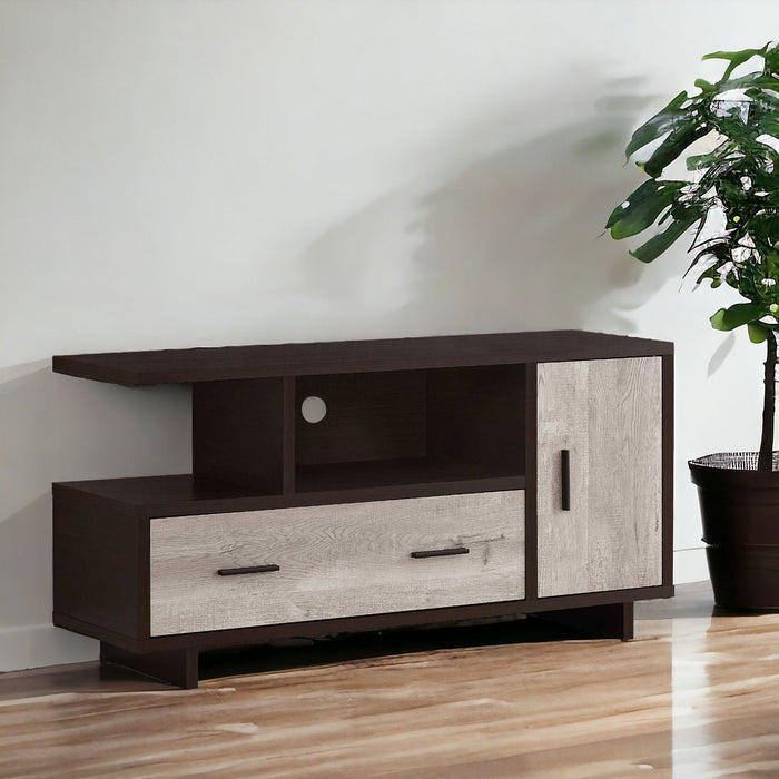 Cabinet Enclosed Storage, TV Stand - Brown