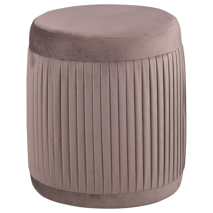 Pescadero - Round Upholstered Ottoman - Mauve Furniture Max