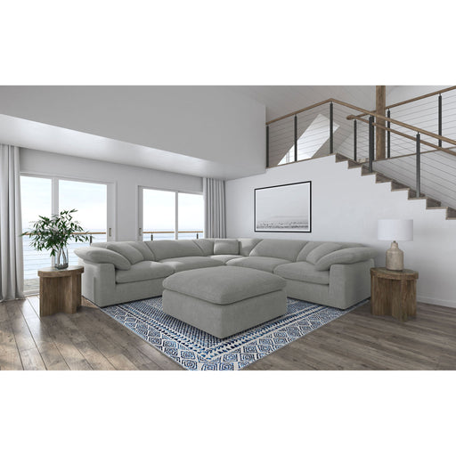 Segoura - 6 Piece Upholstered Modular Sectional With Ottoman - Gray Furniture Max