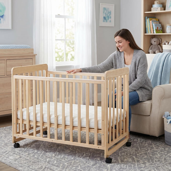 Portable Bedside Bassinet With 3 Adjustable Heights, Mini Crib For Newborns - Natural Wood Home Essentials