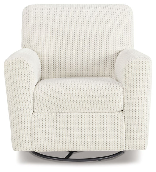 Herstow - Swivel Glider Accent Chair - Ivory Signature Design by Ashley®