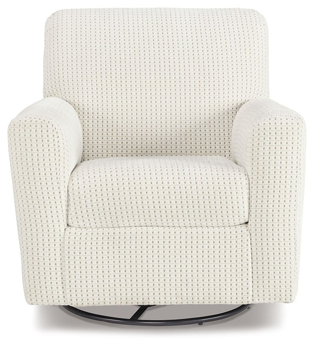 Herstow - Swivel Glider Accent Chair - Ivory Signature Design by Ashley®