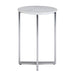Marsden - Side Table With Polished Base - White / Silver Simpli-Home