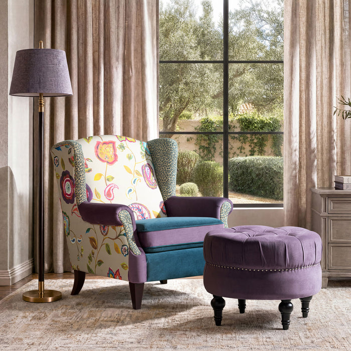 Anya - Boho Chic Wingback Accent Arm Chair Jennifer Taylor Home