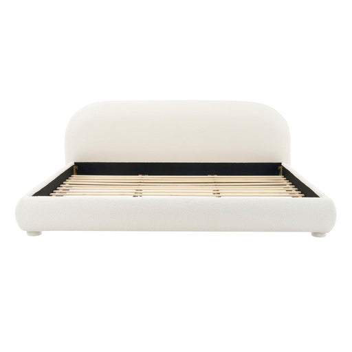 Upholstered Simple Modern Bedroom Bed With Curved Headboard Noble House