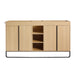 58" Freestanding Bathroom Cabinet With 4 Soft Close Doors & 3 Open Racks (Vanity Only, No Sink) - Oak Home Essentials