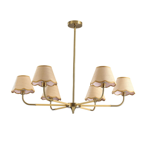 6 Lamp Chandelier - Golden Daily Nest