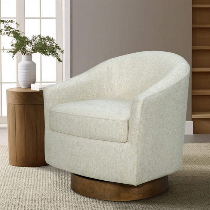 Upholstered Swivel Chair - Cream
