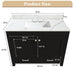 Bathroom Vanity Set, Fluted Cabinet, Soft Close Doors & Drawers, 3 Faucet Holes, Sink Included - Black Home Essentials