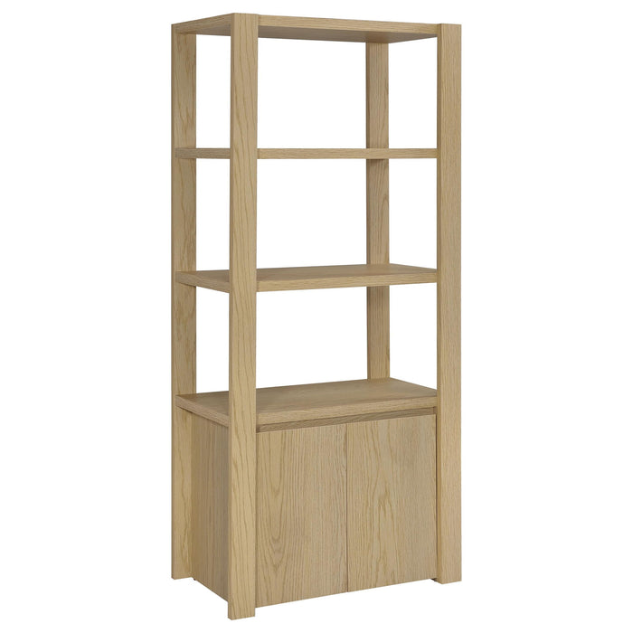 Susac - 3 Shelf Media Tower With Tall Pier Cabinet - Light Oak Furniture Max