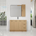 Freestanding Bathroom Vanity Set With Tall Side Cabinet, 3 Drawers And 3 Door Cabinet, Integrated Sink, Large Storage - Glossy White / Light Oak Home Essentials