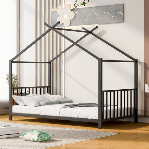Metal House Platform Bed With Modern Design And Durable Frame Dreamland