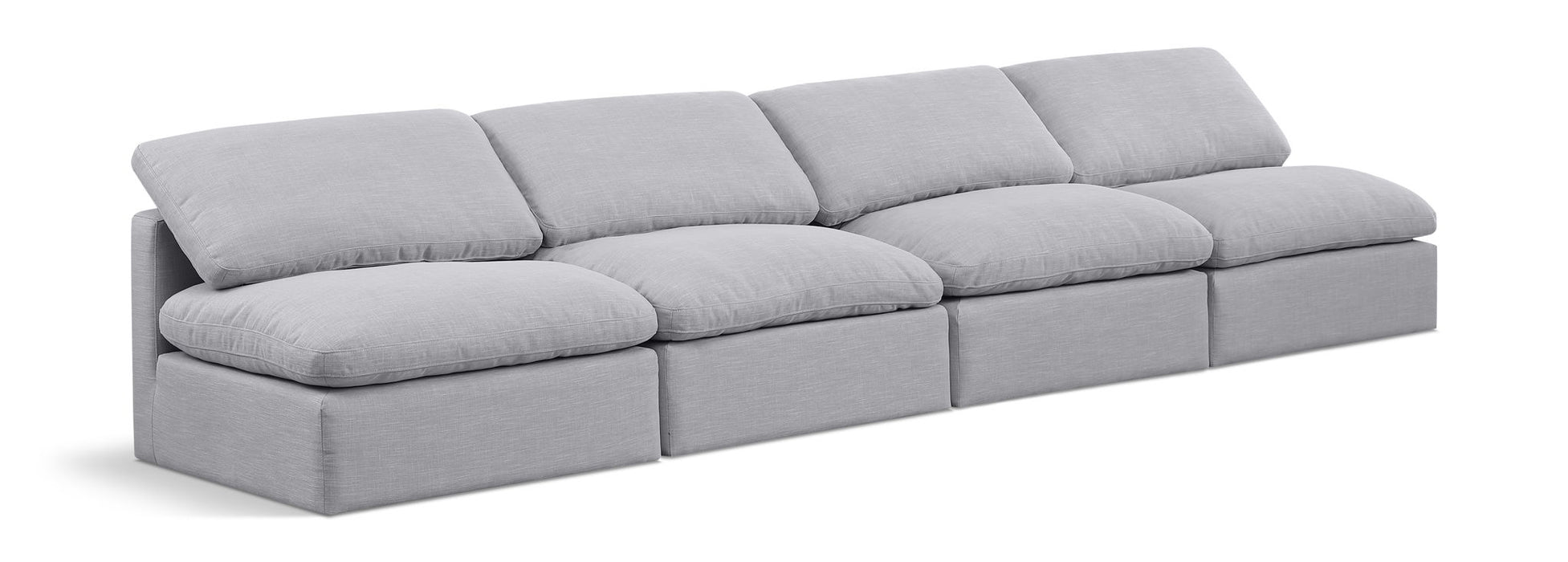 Indulge - Linen 4 Seat Modular Armless Sofa Meridian Furniture