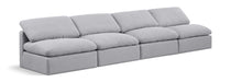 Indulge - Linen 4 Seat Modular Armless Sofa Meridian Furniture