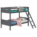 Bunk Bed With Built In Ladder, Safety Guardrails And Angled Access Step Furniture Max