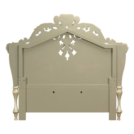 Vatican - Eastern King Bed - Synthetic Leather, Light Gold & Champagne Silver ACME