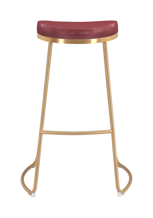 Bree - Barstool (Set of 2) - Burgundy / Gold