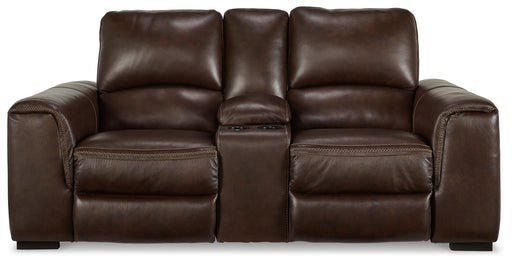 Alessandro - PWR REC Loveseat/Con/Adj HDRST - Walnut Signature Design by Ashley®
