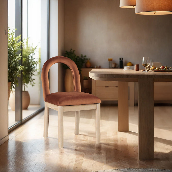 Conrad - Velvet Dining Chair With Natural Legs Meridian Furniture