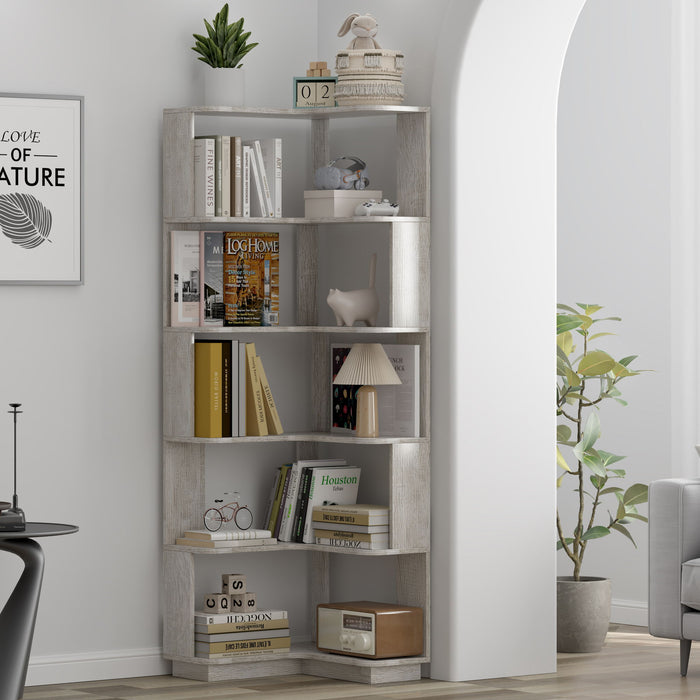 L-Shaped Corner Bookshelf Home Essentials