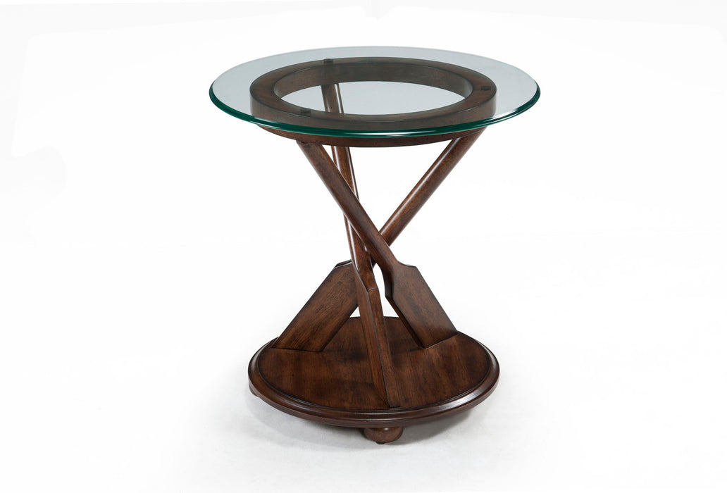 Beaufort - Round End Table Base - Dark Oak Magnussen Furniture
