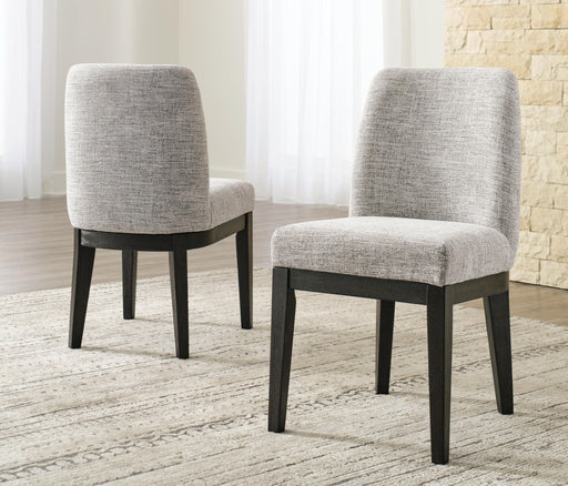 Burkhaus - Dining UPH Side Chair (Set of 2) - Beige / Dark Brown Signature Design by Ashley®