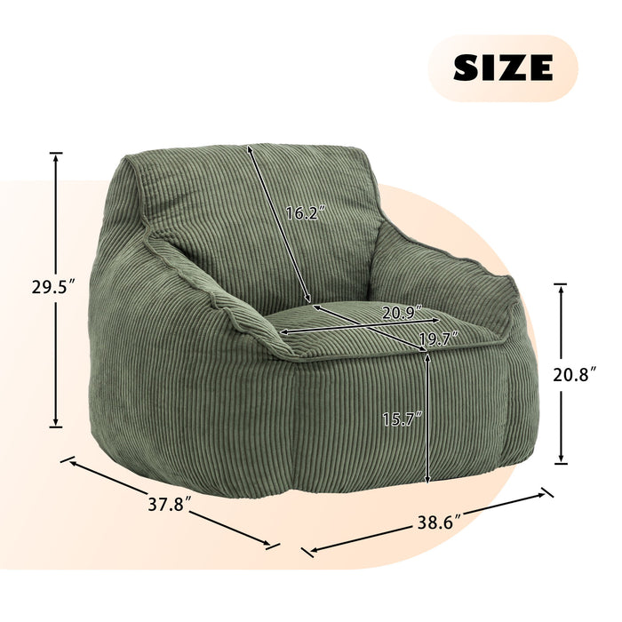 Comfy Bean Bag Chair With Filler, Fluffy And Cozy Seating Home Essentials