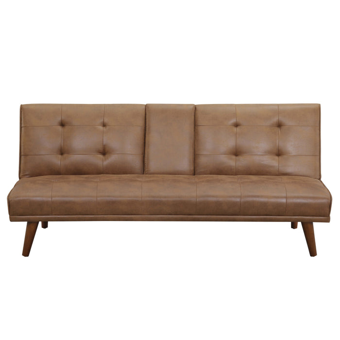 Tufted Convertible Sofa With Cup Holders - Brown Home Essentials