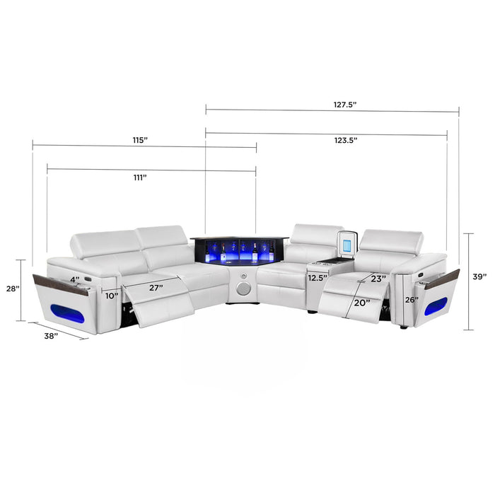 Nova - Sectional With Bluetooth Speaker, LED And Lifting Wine Cabinet Matrix Furniture Group