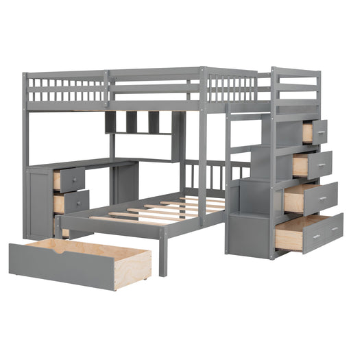 Bunk Bed With Desk, Drawers And Shelves DreamHaus