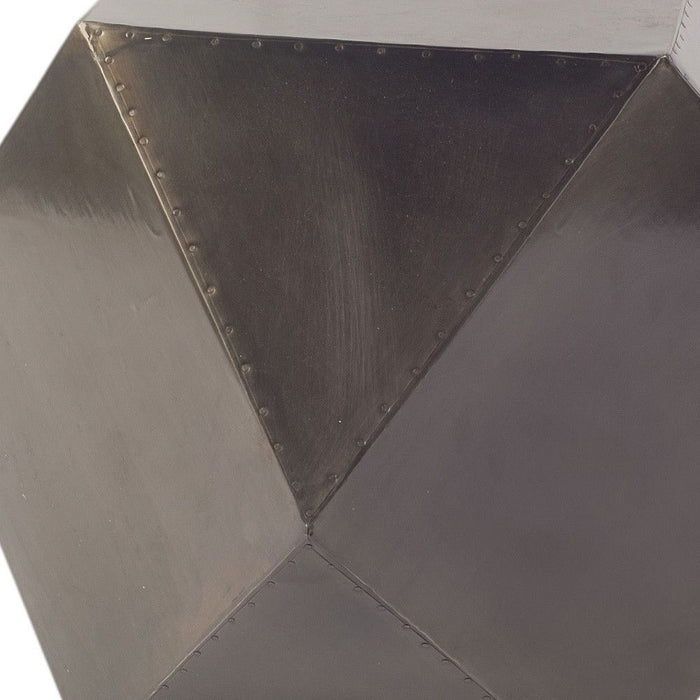 19" Iron Square End Table - Black