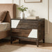 Japandi 2 Drawer Nightstand With Geometric Design Artistry At Home
