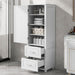 Tall Freestanding Bathroom Storage Cabinet With 2 Drawers And Adjustable Shelf Hearth and Haven