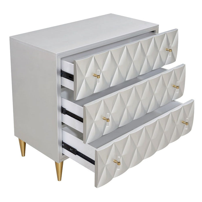 Anson - Console Cabinet - Metallic Silver & Champagne ACME
