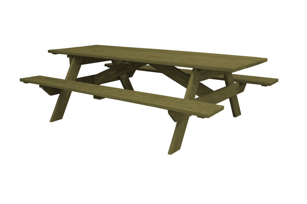 94" Solid Wood Outdoor Picnic Table - Light Brown