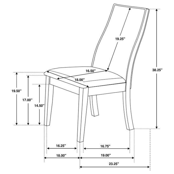 Upholstered Dining Chair (Set of 2) - Taupe / Brown Furniture Max