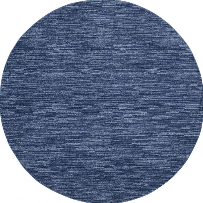 8' Round Non Skid Indoor / Outdoor Area Rug - Blue