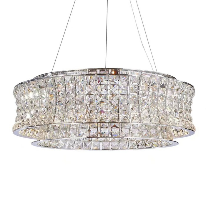 Michael Amini Lighting - Galaxy 24" Round LED Crystal Chandelier - Chrome Michael Amini