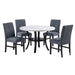 Elegant 5 Piece Dining Set Dark Chairs Top Table With Lower Shelf Kitchen Dining Room Home Essentials