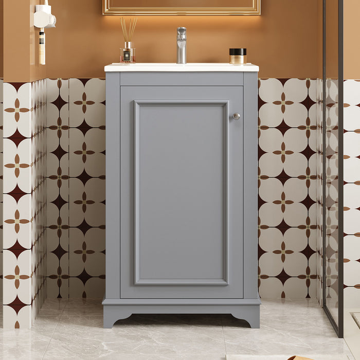 Bathroom Vanity With Sink, Freestanding Single Cabinet Set, Soft Close Door, Adjustable Shelf Hearth and Haven