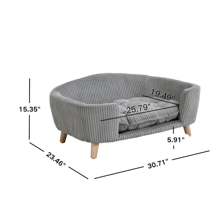 Elevated - Dog Bed Frame For Small Dog, Pet Couch Bed With Legs And Supportive Foam, Easy Assembly Noble House
