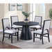 5 Piece Round Dining Set With Upholstered Chairs - Black / White Home Essentials