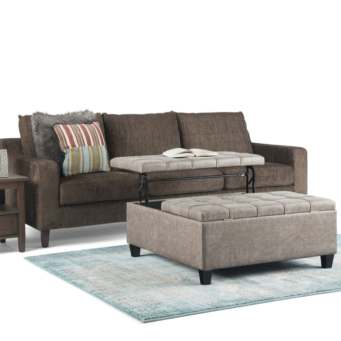 Harrison - Upholstered Coffee Table Storage Ottoman Simpli-Home