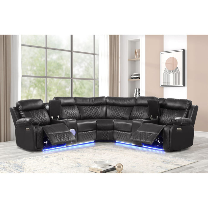 Lacrosse - Power Reclining Sectional Sofa Matrix Furniture Group