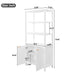 Modern Tall Storage Bookcase Cabinet With 2 Open Shelves & Double Doors Noble House