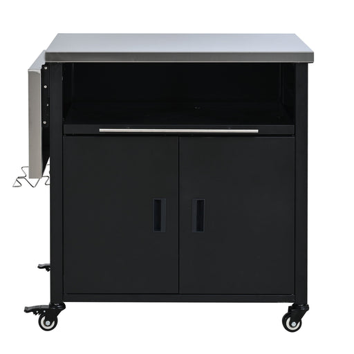 Foldable Outdoor Prep Station BBQ Cart With Trash Rack Hearth and Haven